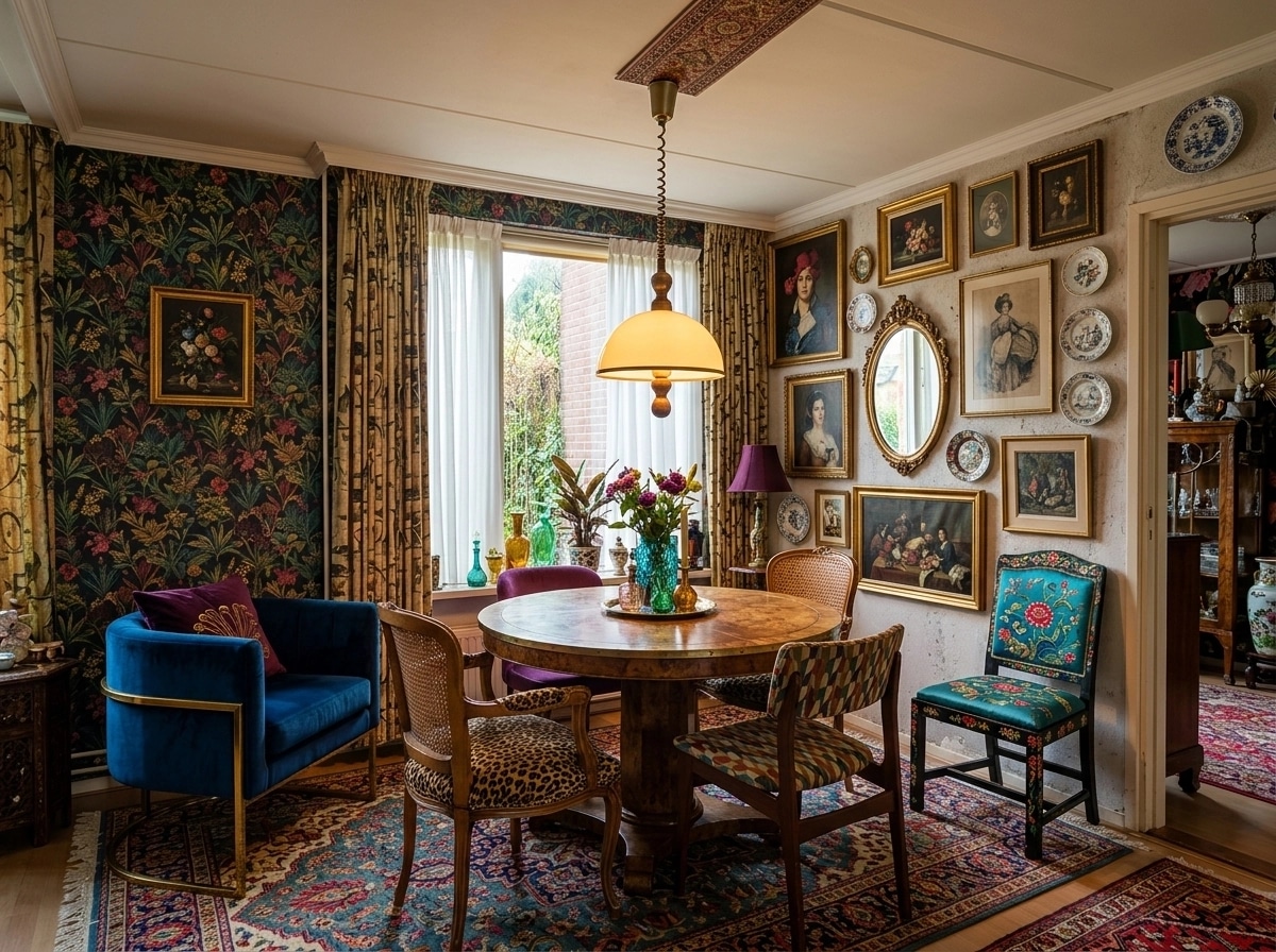 Interior design in Maximalist style — dining_room by GenRoom AI
