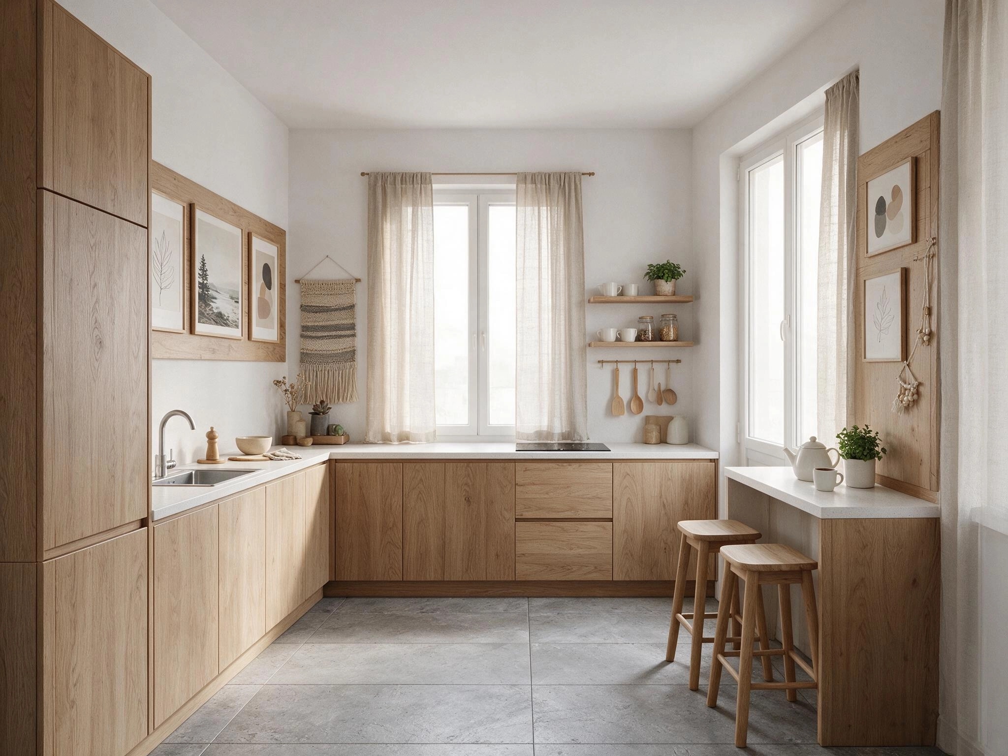 Kitchen interior in Scandinavian style — photo by GenRoom AI