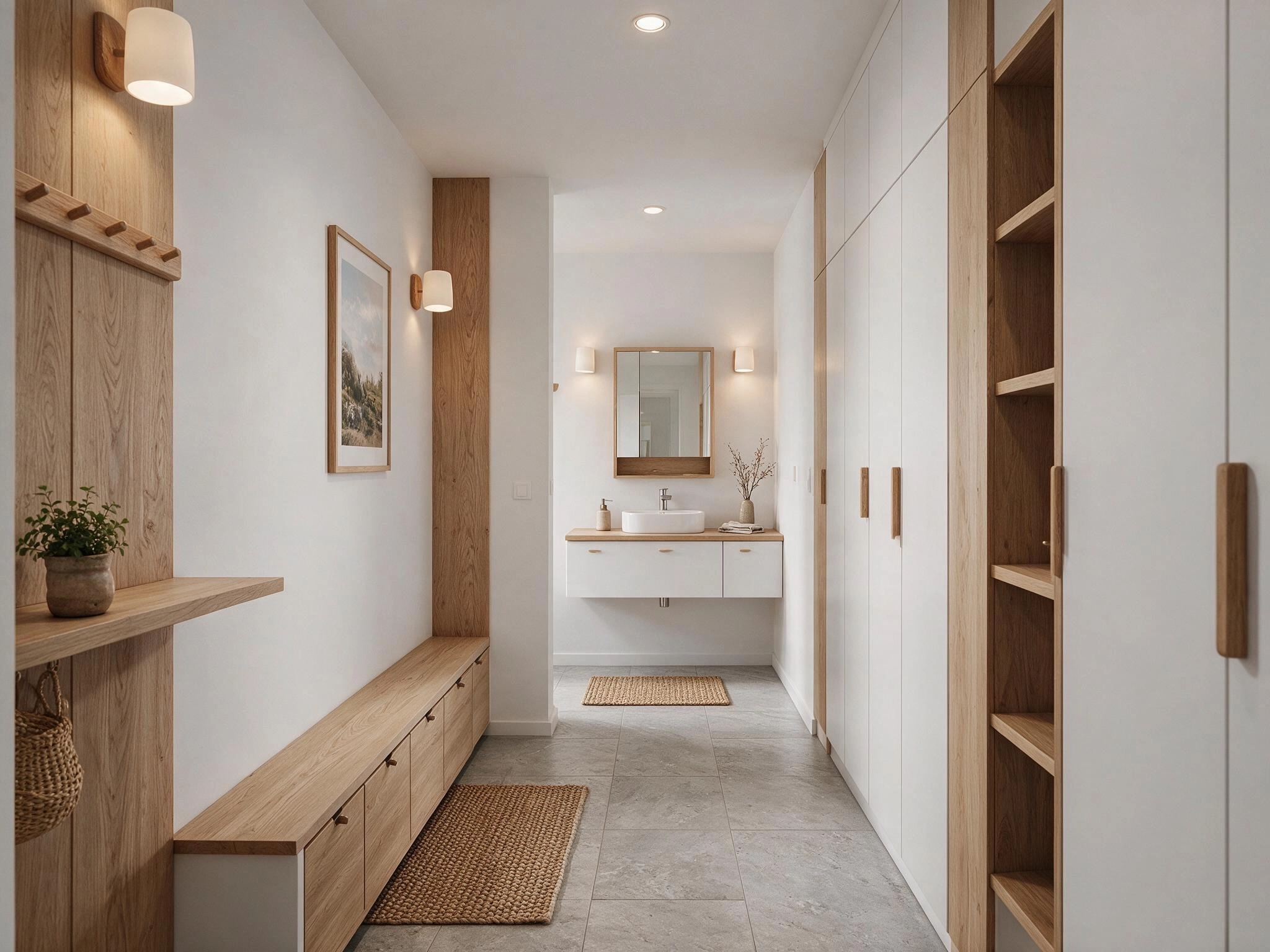 Hallway interior in Scandinavian style — photo by GenRoom AI