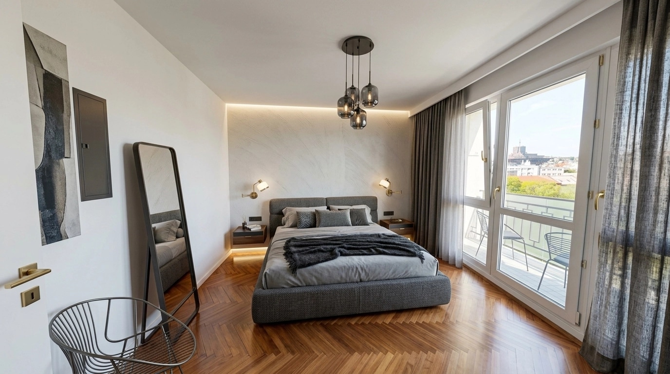 Contemporary Bedroom design — interior photo by GenRoom AI
