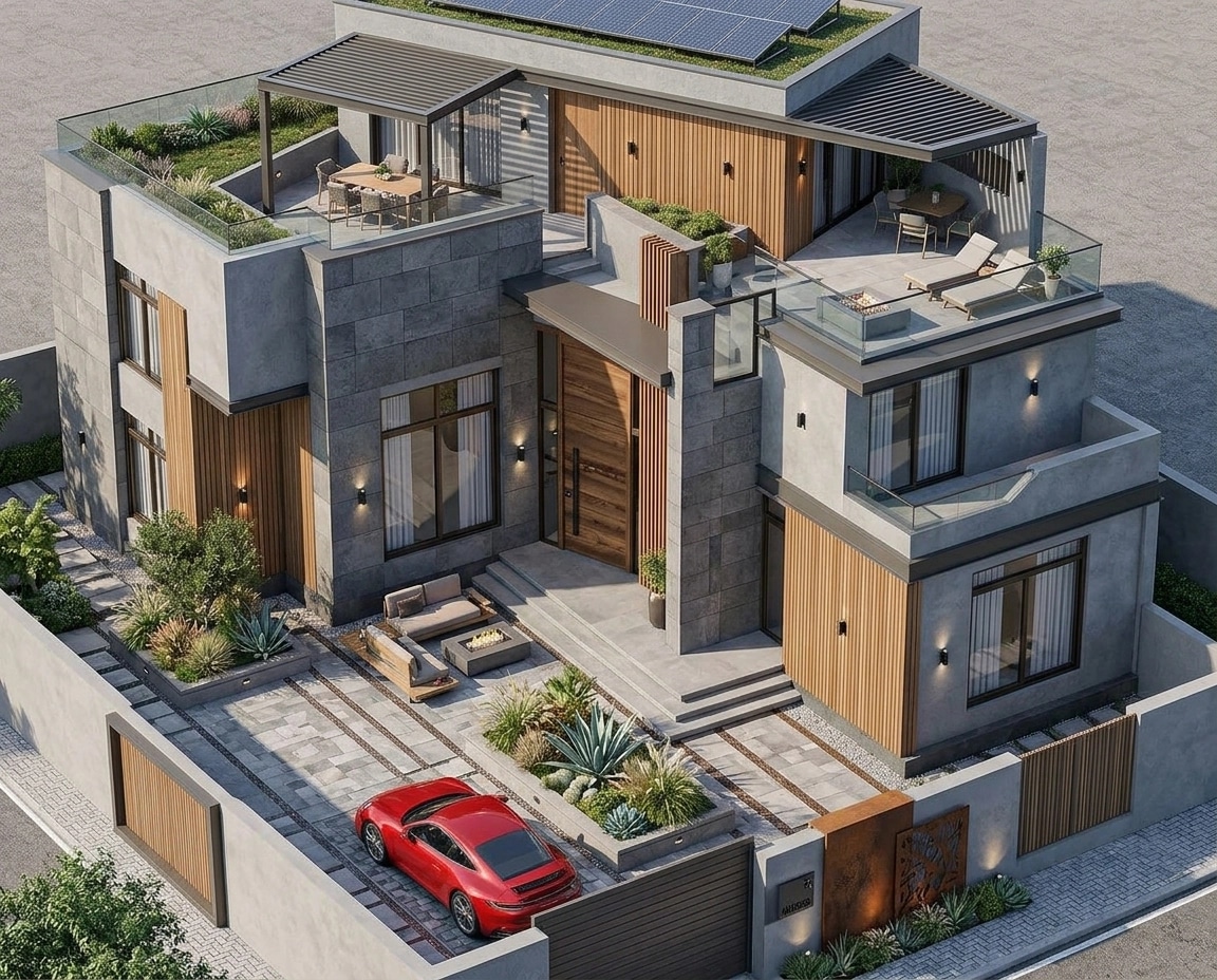 Contemporary Facade Facade design — facade photo by GenRoom AI