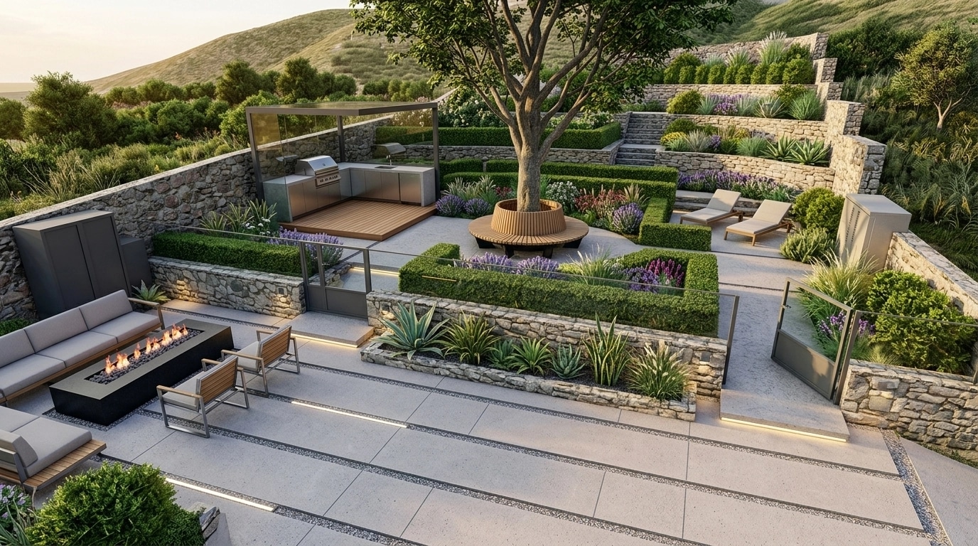 Landscape design in Contemporary Yard style — Yard by GenRoom AI