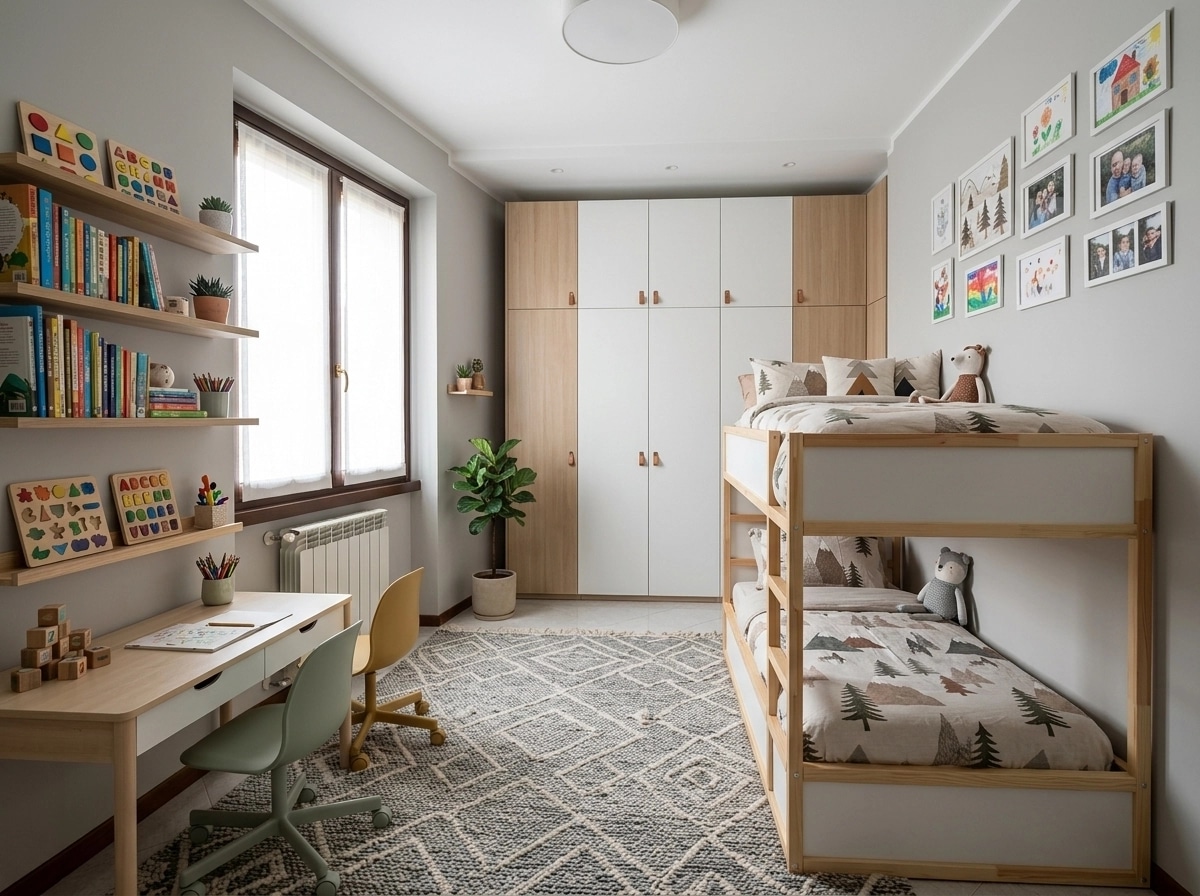 İç mekân tasarımı Scandinavian stili — Çocuk Odası GenRoom AI