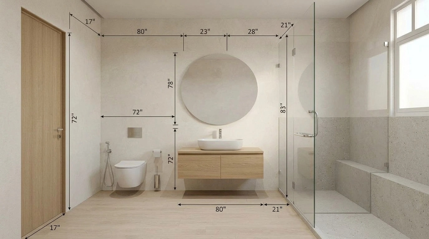 Bathroom interior in Minimalism style — photo by GenRoom AI