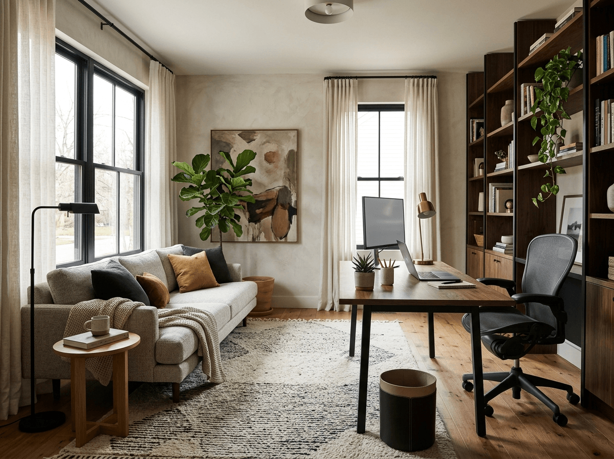 ออกแบบภายในในสไตล์ Contemporary — ห้องทำงาน โดย GenRoom AI