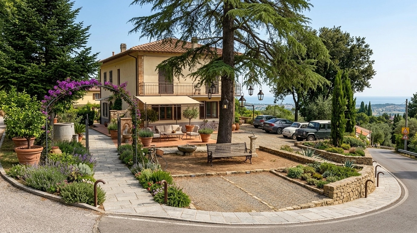 Landscape design in Mediterranean Yard style — Yard by GenRoom AI
