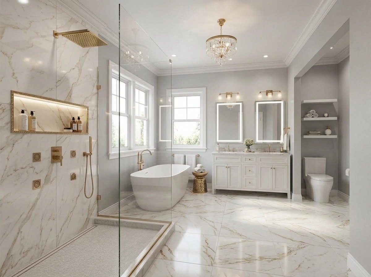 Interior design in Transitional style — Bathroom by GenRoom AI