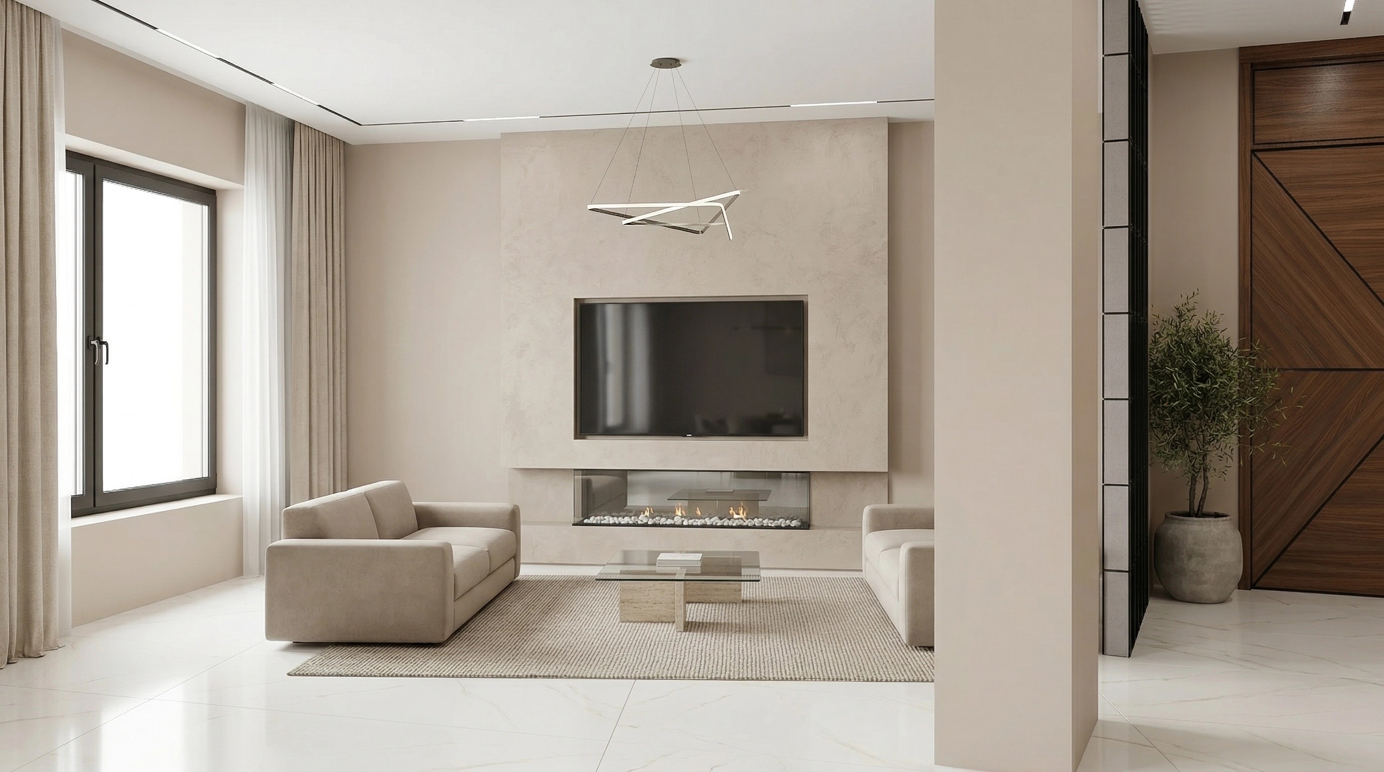 Interior design in Minimalism style — Living Room by GenRoom AI