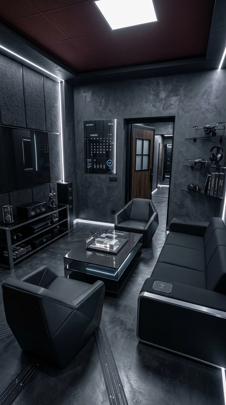 Blacktec Living Room design — interior photo by GenRoom AI