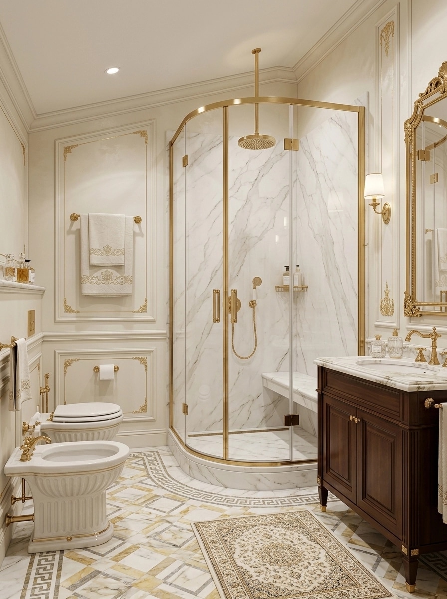 Interior design in Neoclassic style — Bathroom by GenRoom AI