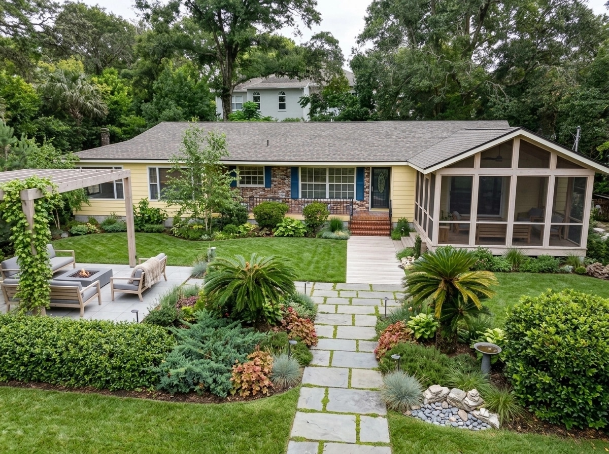 Landscape design in Scandinavian Garden style — Yard by GenRoom AI
