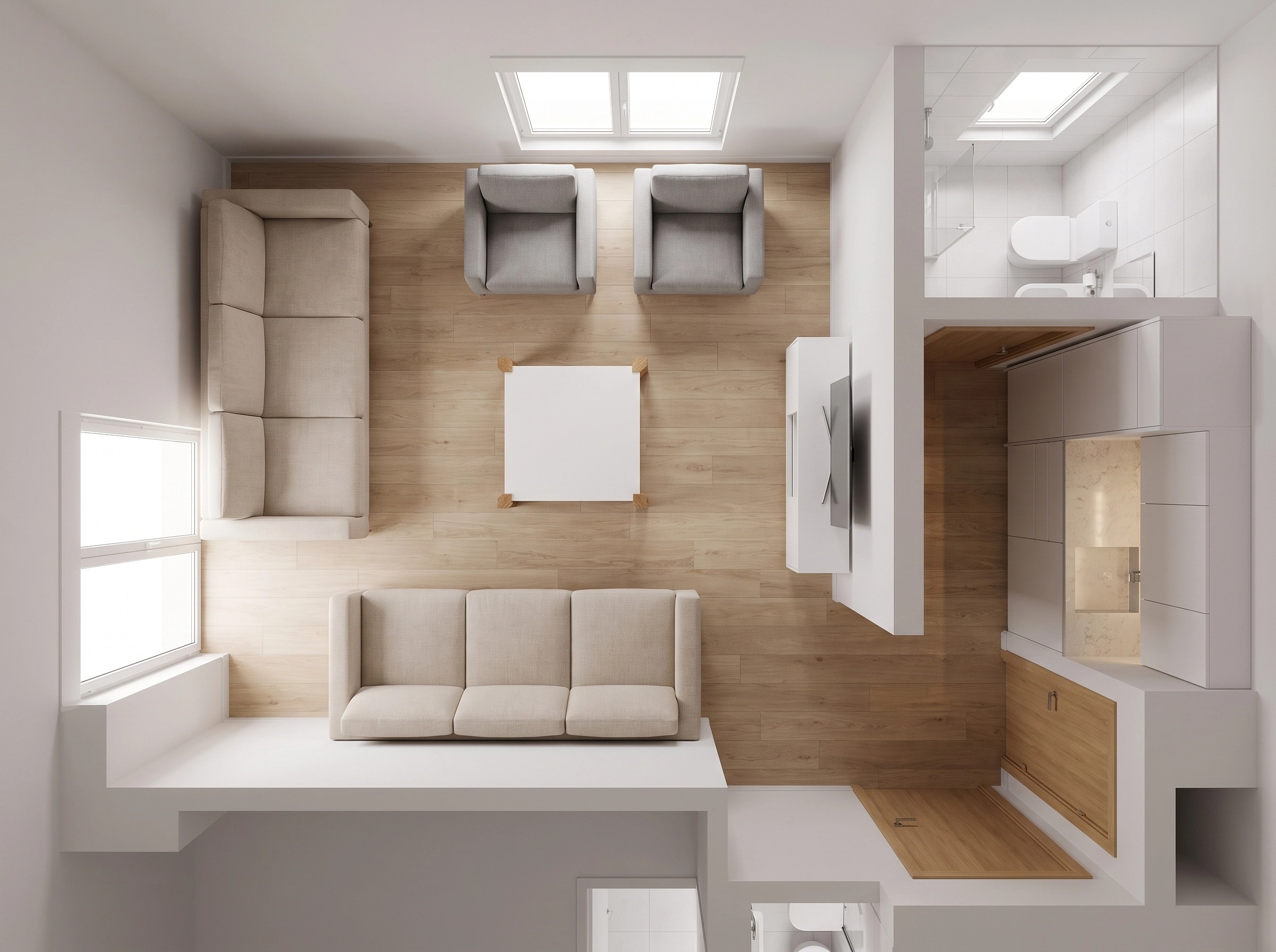 Minimalism Living Room design — interior photo by GenRoom AI
