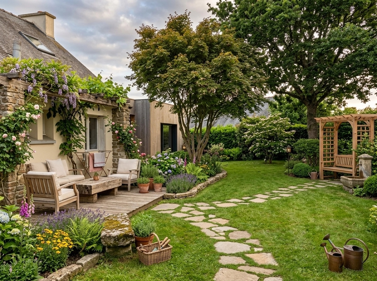 Country Rustic Garden Yard design — yard photo by GenRoom AI