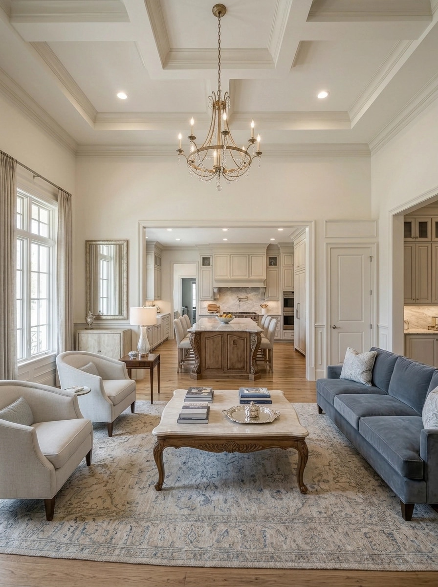 Transitional Living Room design — interior photo by GenRoom AI