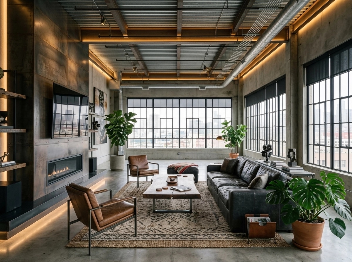 Interior design in Loft / Industrial style — Living Room by GenRoom AI
