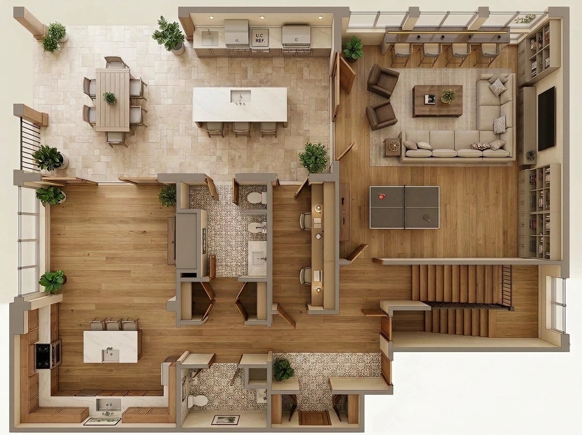 Transitional Living Room design — interior photo by GenRoom AI