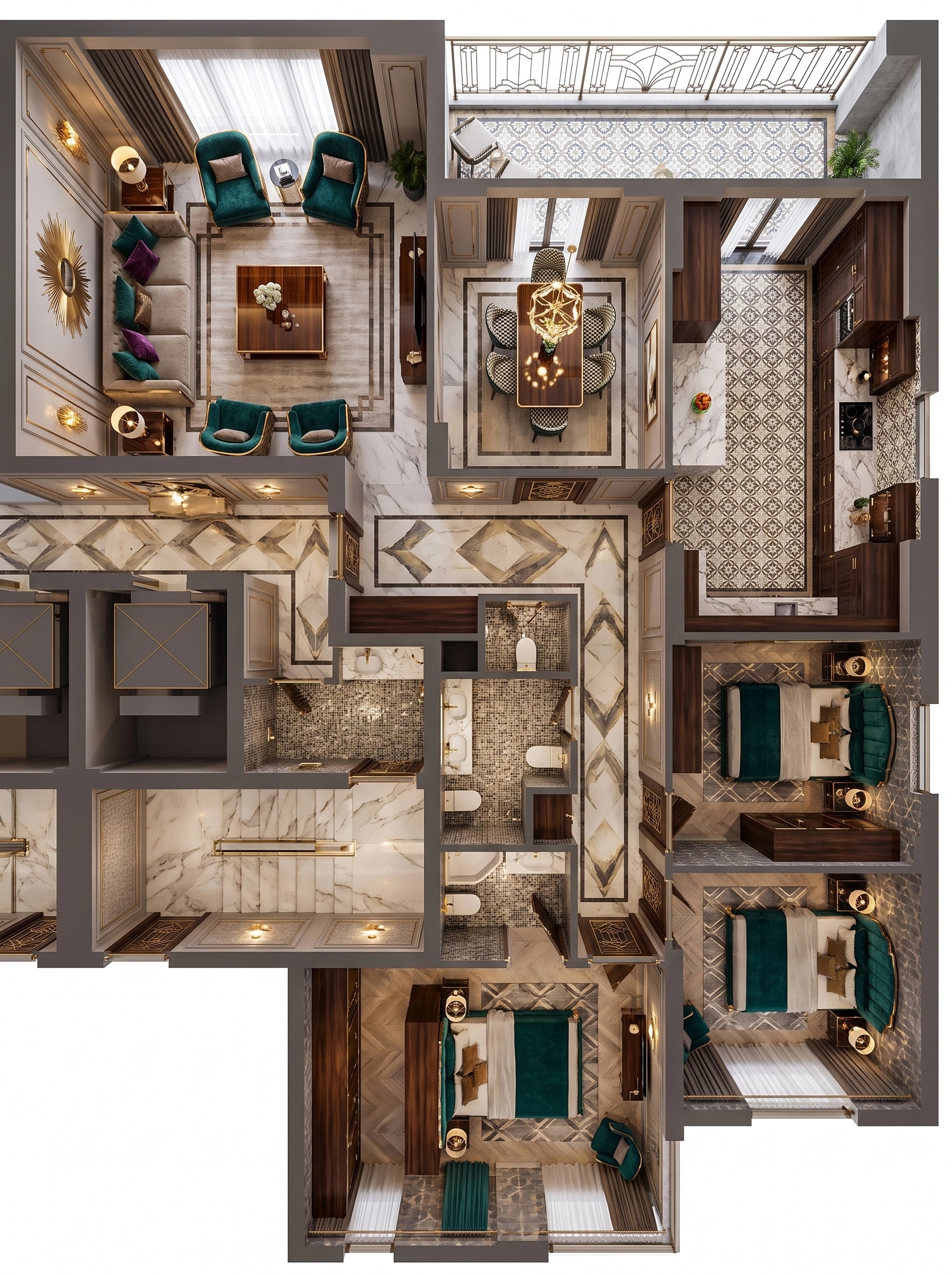 Art Deco Living Room design — interior photo by GenRoom AI