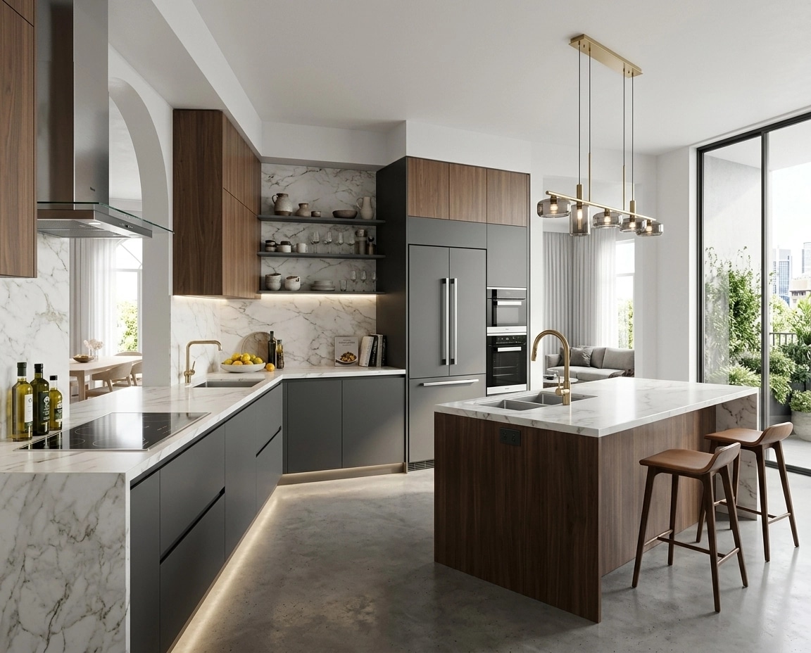 Kitchen interior in Contemporary style — photo by GenRoom AI