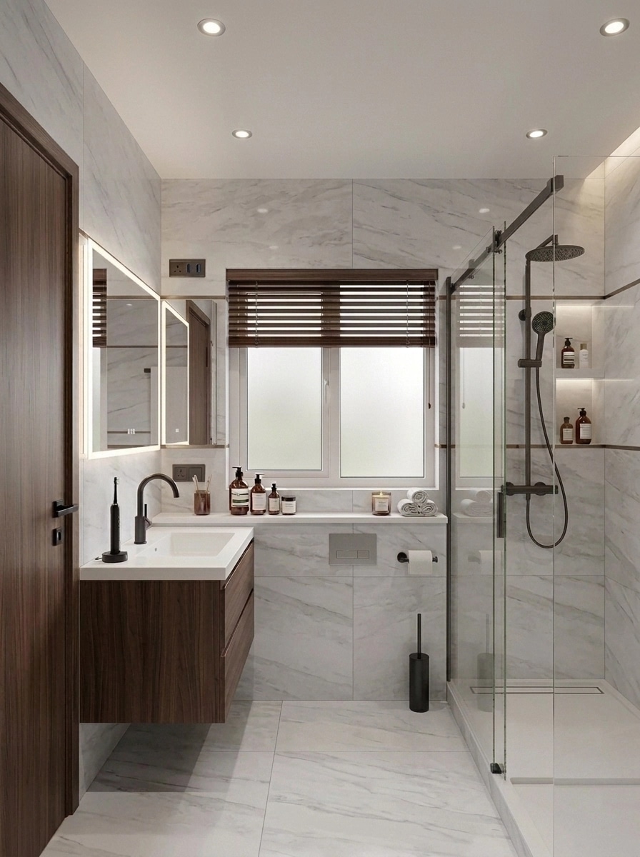 Contemporary Bathroom design — interior photo by GenRoom AI