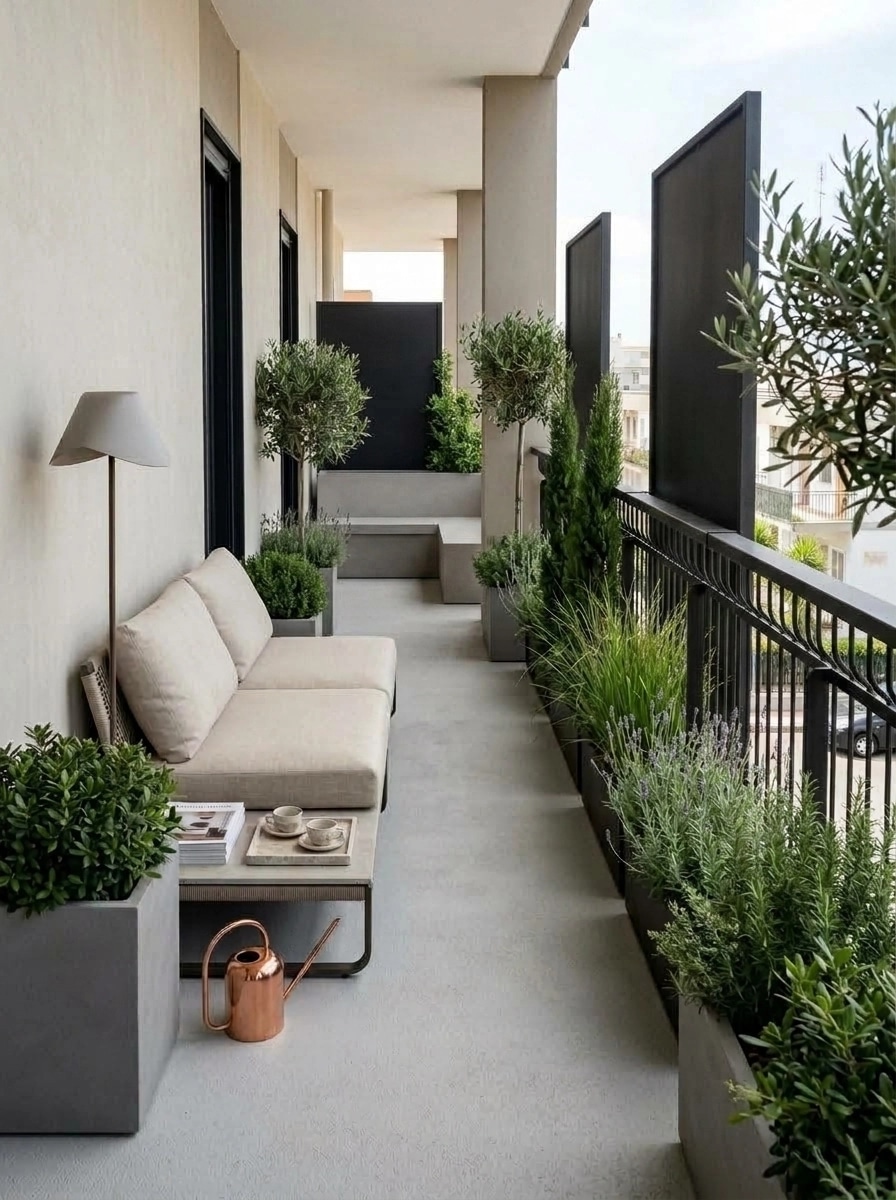 Interior design in Minimalism style — balcony by GenRoom AI
