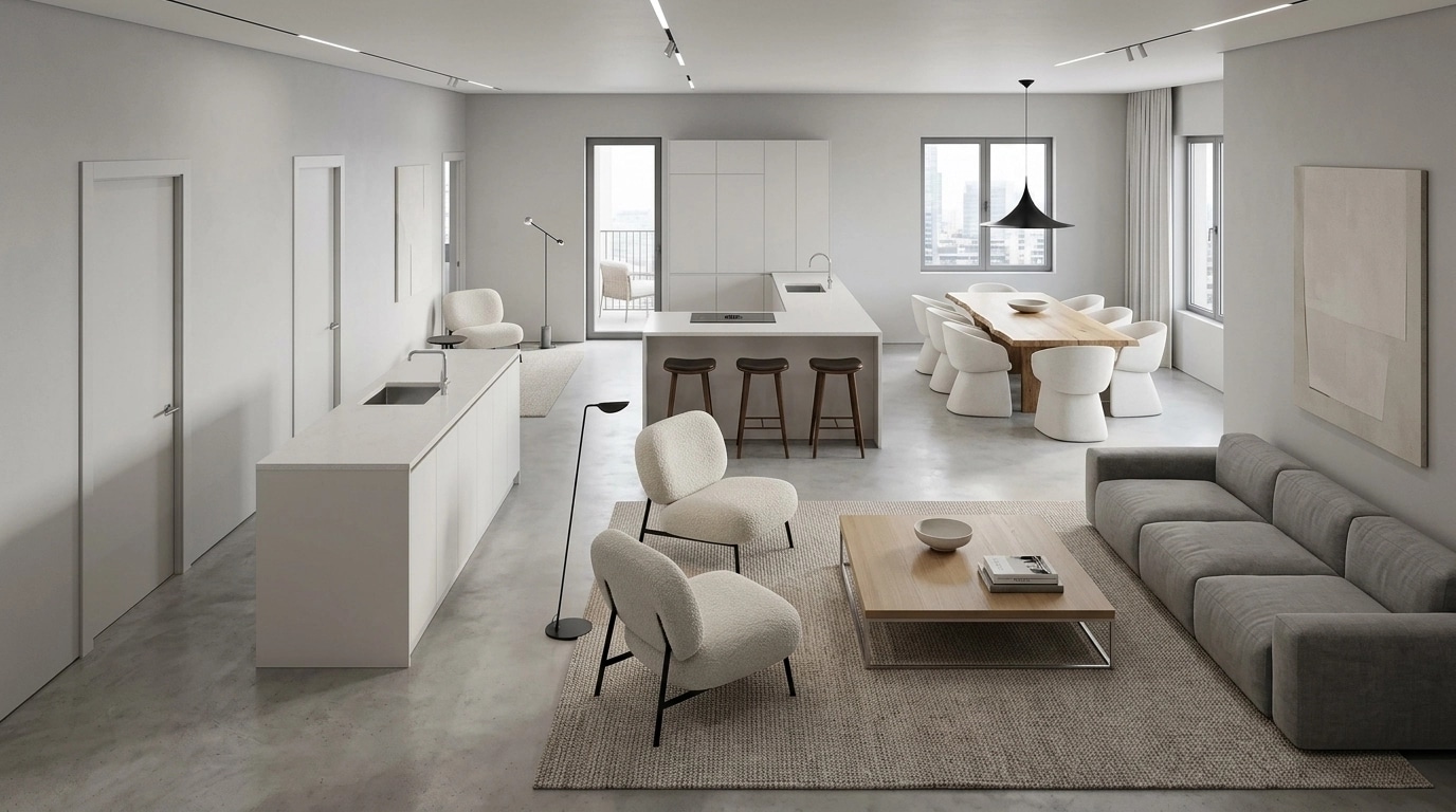 Minimalism Living Room design — interior photo by GenRoom AI