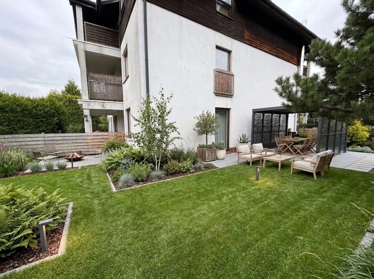 Landscape design in Scandinavian Garden style — Yard by GenRoom AI