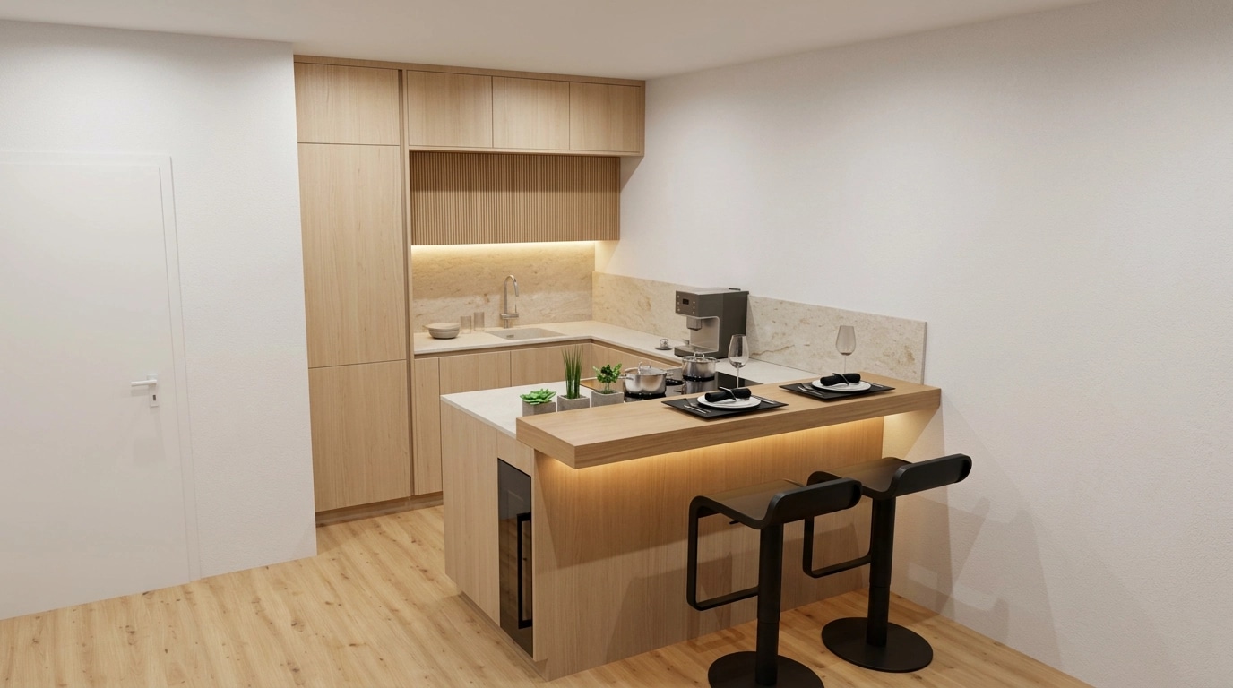 Japandi Kitchen design — interior photo by GenRoom AI