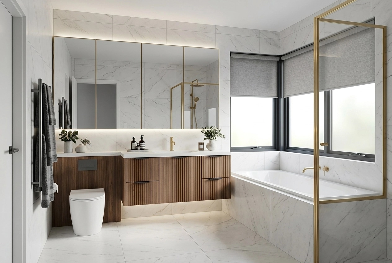 Bathroom interior in Contemporary style — photo by GenRoom AI