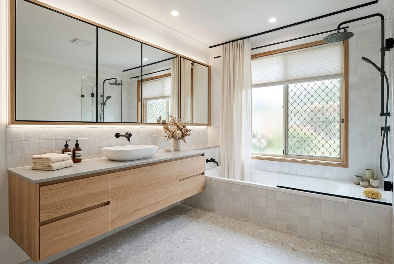 Scandinavian Bathroom design — interior photo by GenRoom AI