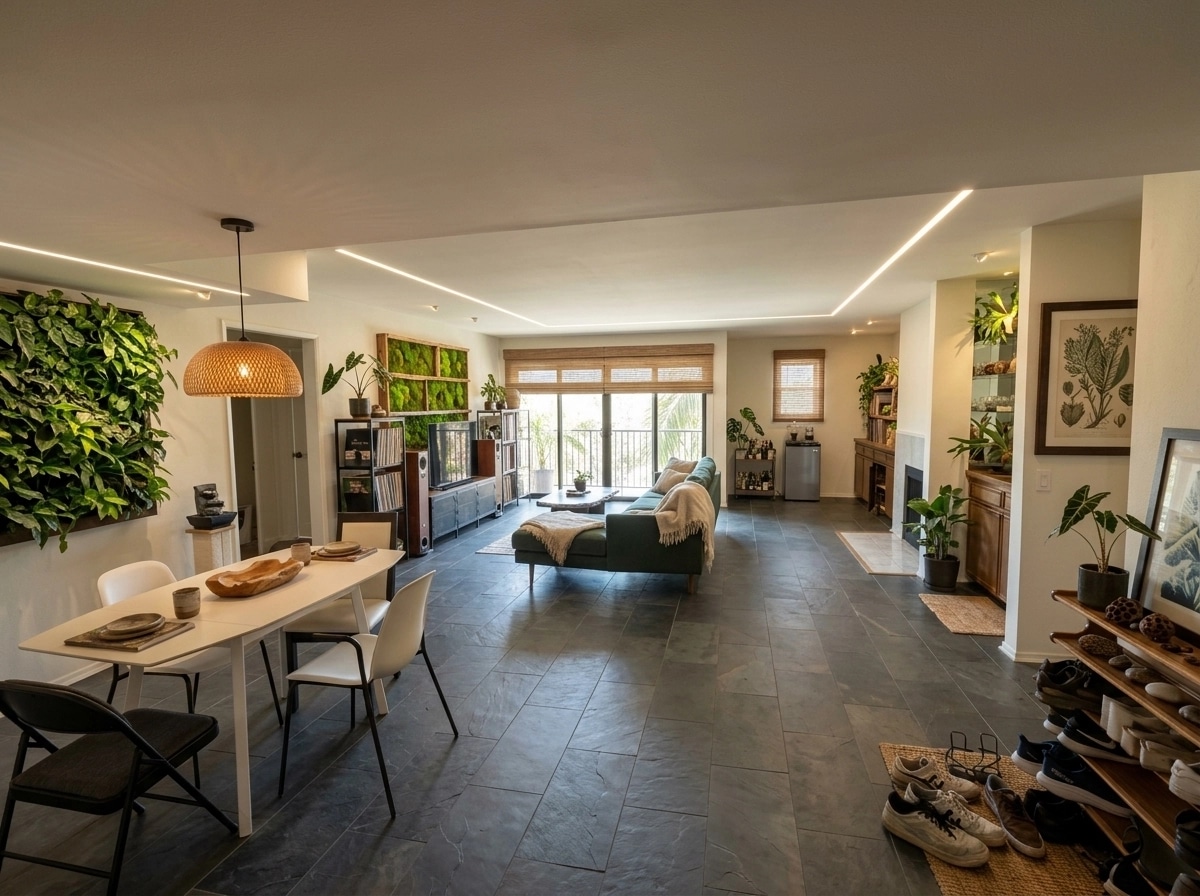 Design d'intérieur en style Biophilic — Salon par GenRoom AI