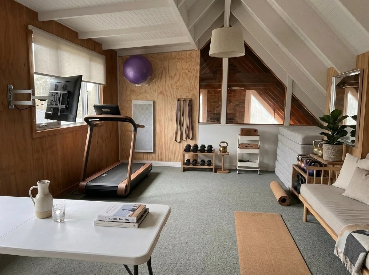 Interior design in Scandinavian style — gym by GenRoom AI