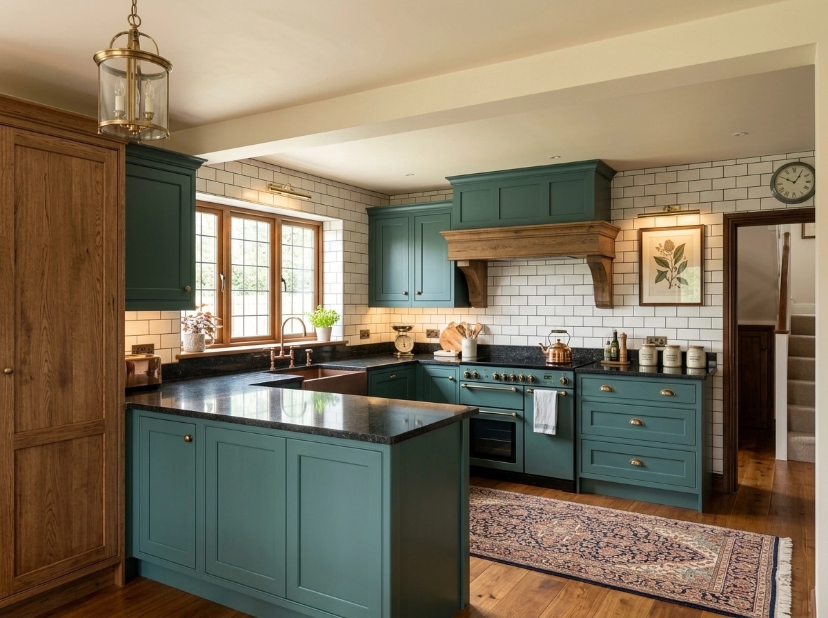 Design d'interni in stile British — Cucina di GenRoom AI