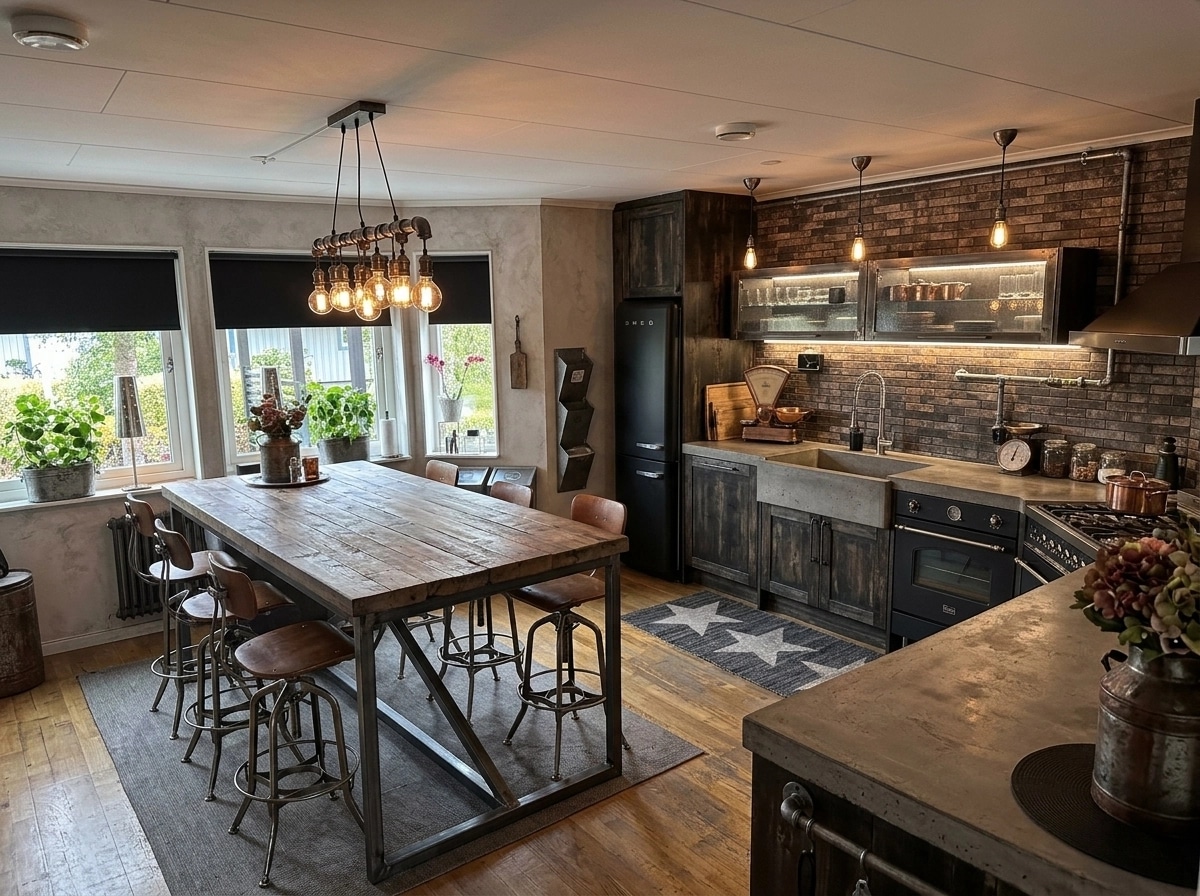 Kitchen interior in Loft / Industrial style — photo by GenRoom AI