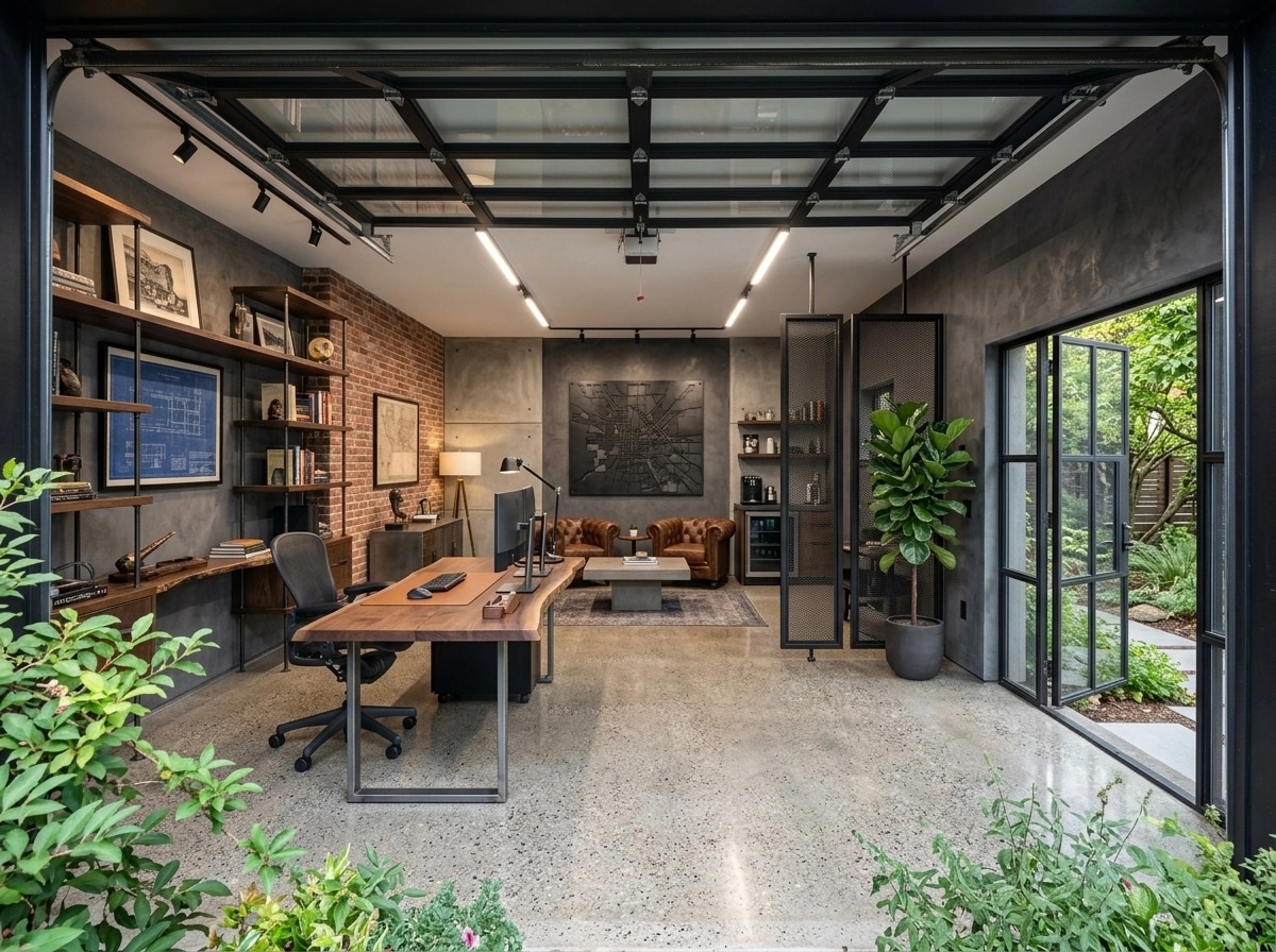 Office interior in Loft / Industrial style — photo by GenRoom AI