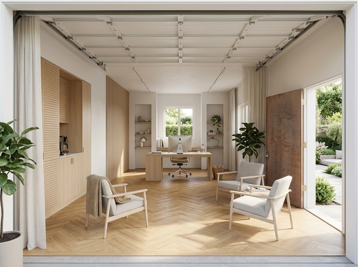Office interior in Scandinavian style — photo by GenRoom AI