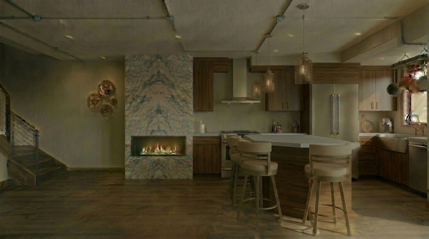 Loft / Industrial Kitchen design — interior photo by GenRoom AI