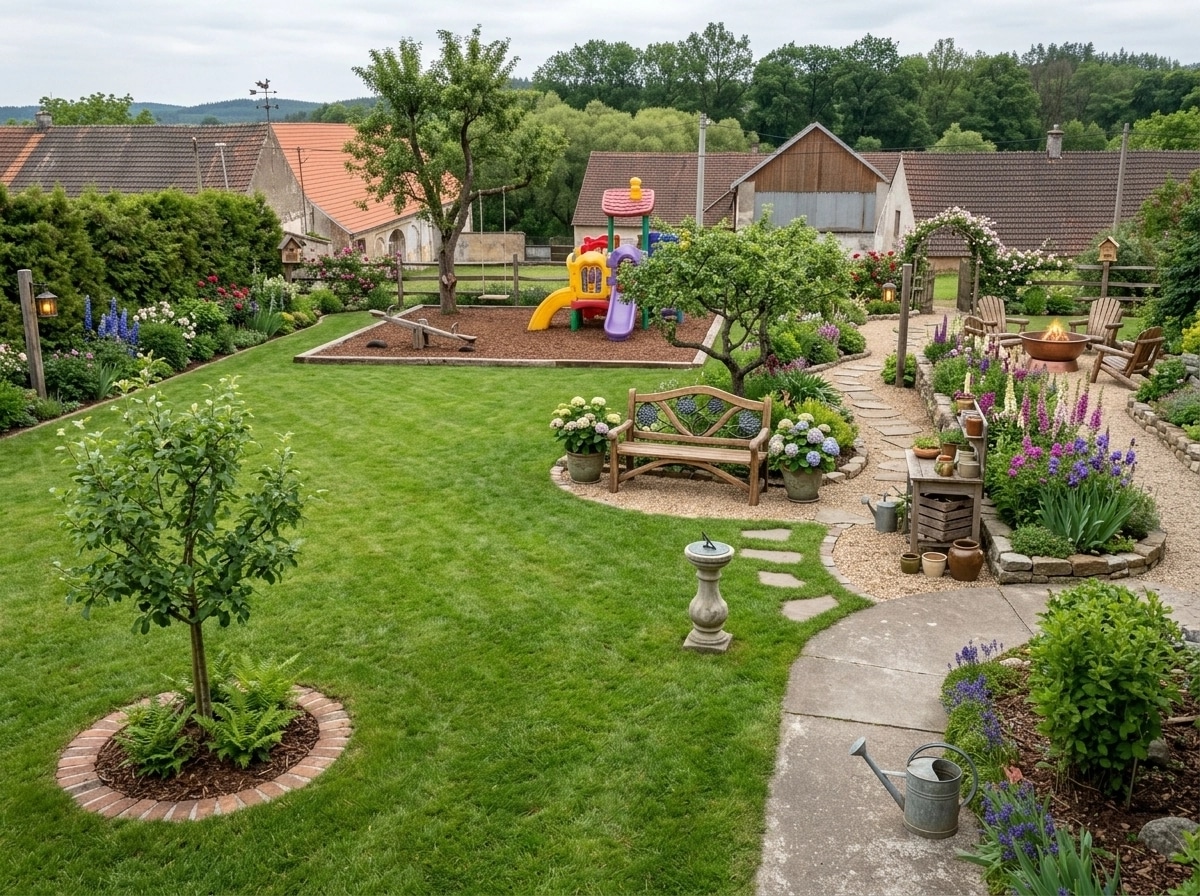 Country Rustic Garden Yard design — yard photo by GenRoom AI