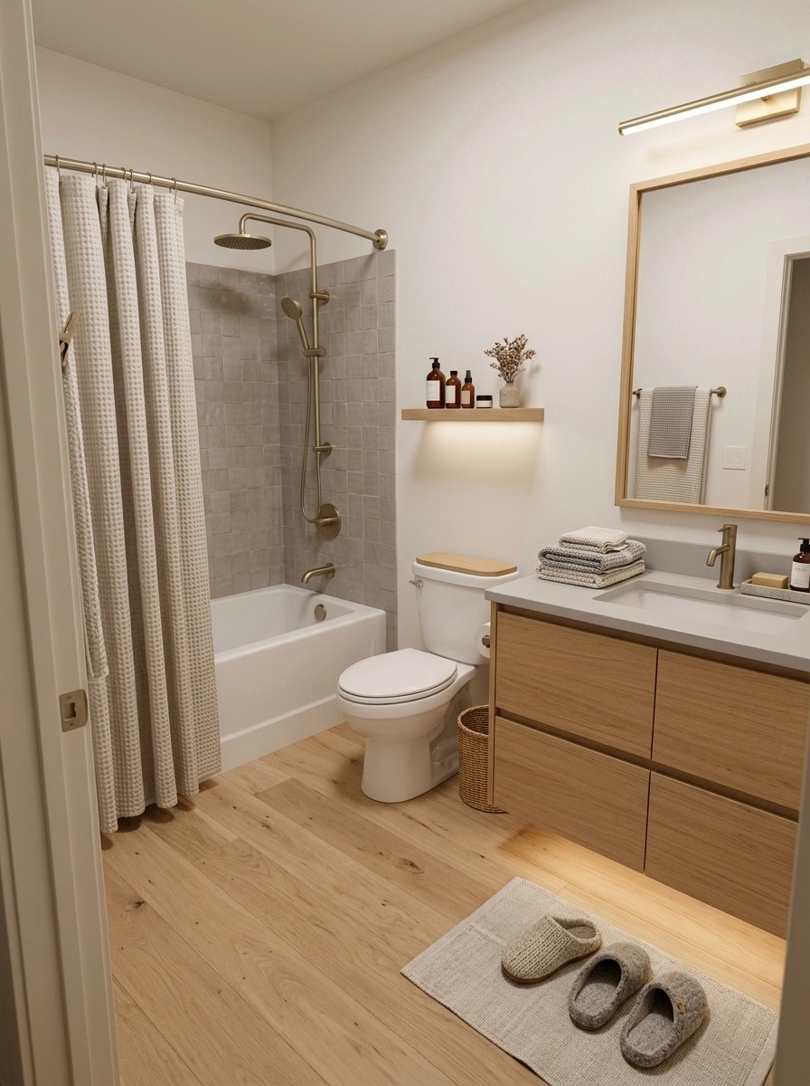 Bathroom interior in Scandinavian style — photo by GenRoom AI