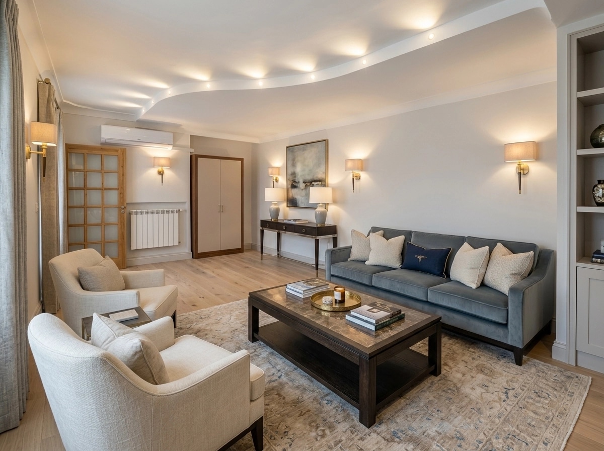 Transitional Living Room design — interior photo by GenRoom AI