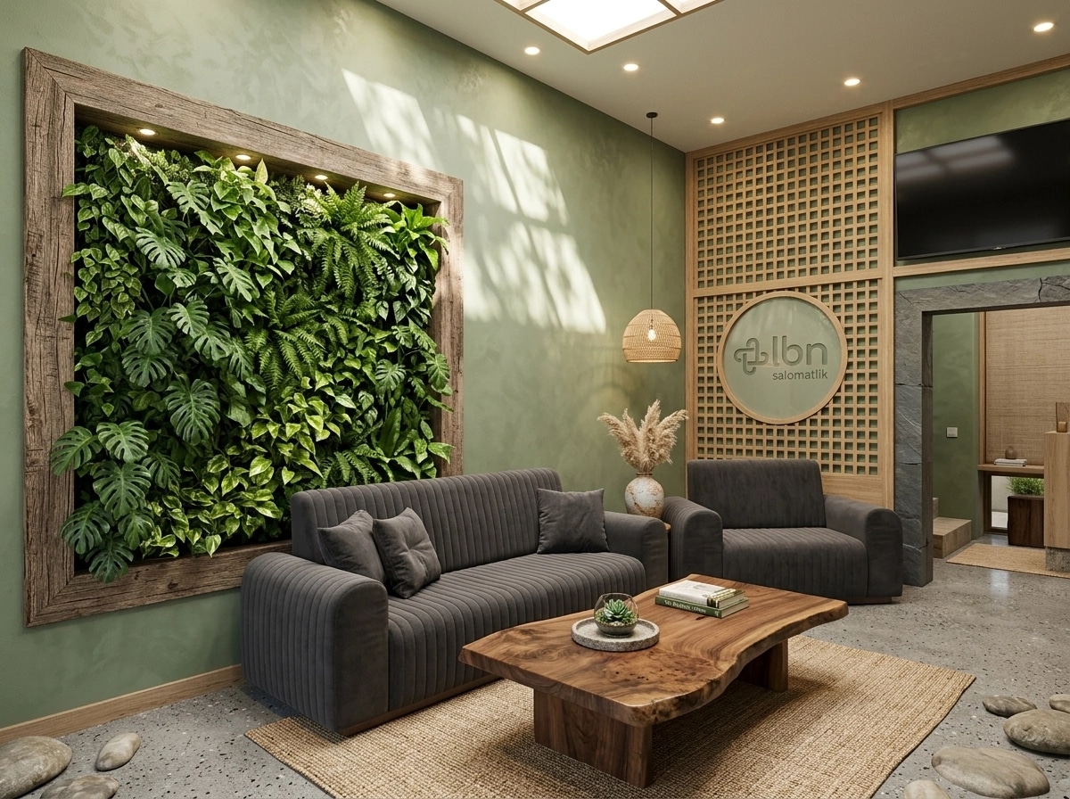 Biophilic Living Room design — interior photo by GenRoom AI