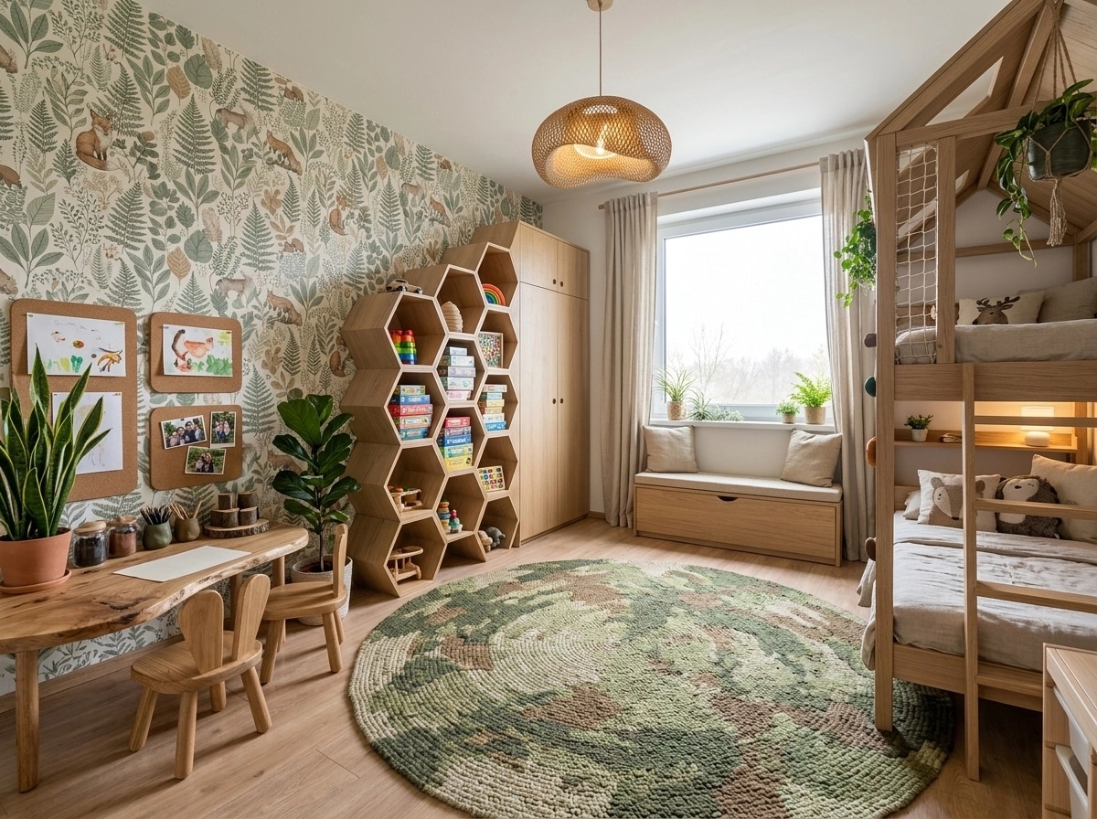 Interior design in Biophilic style — Kids Room by GenRoom AI
