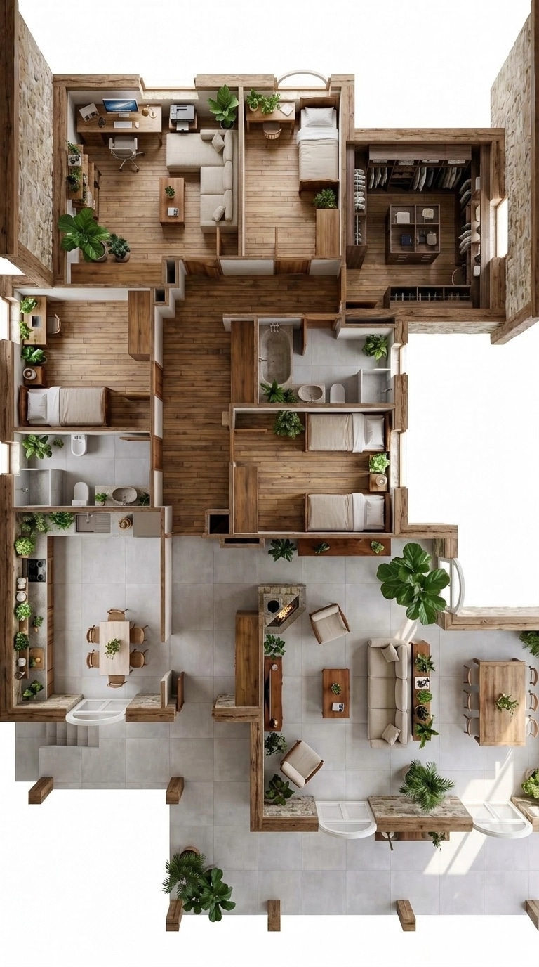 Interior design in Biophilic style — Living Room by GenRoom AI