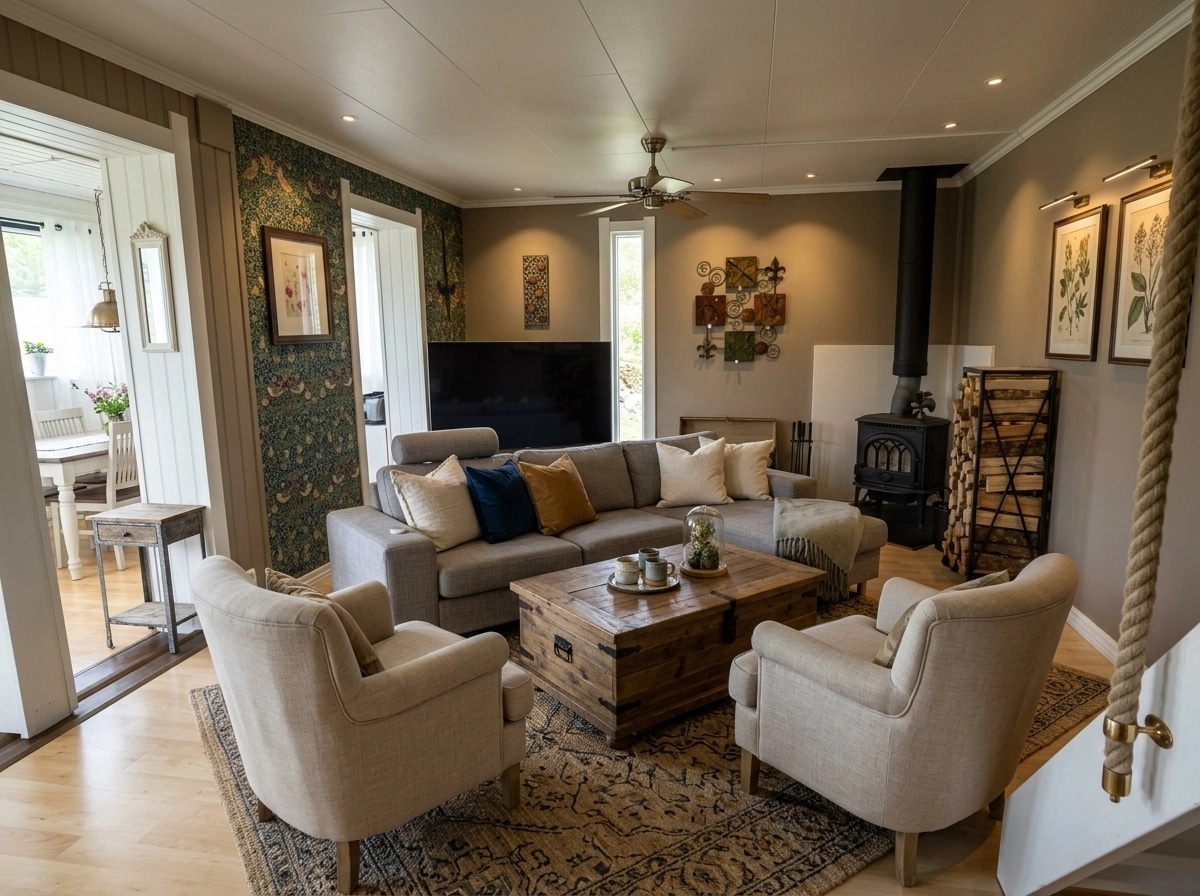 Interior design in Modern Farmhouse style — Living Room by GenRoom AI