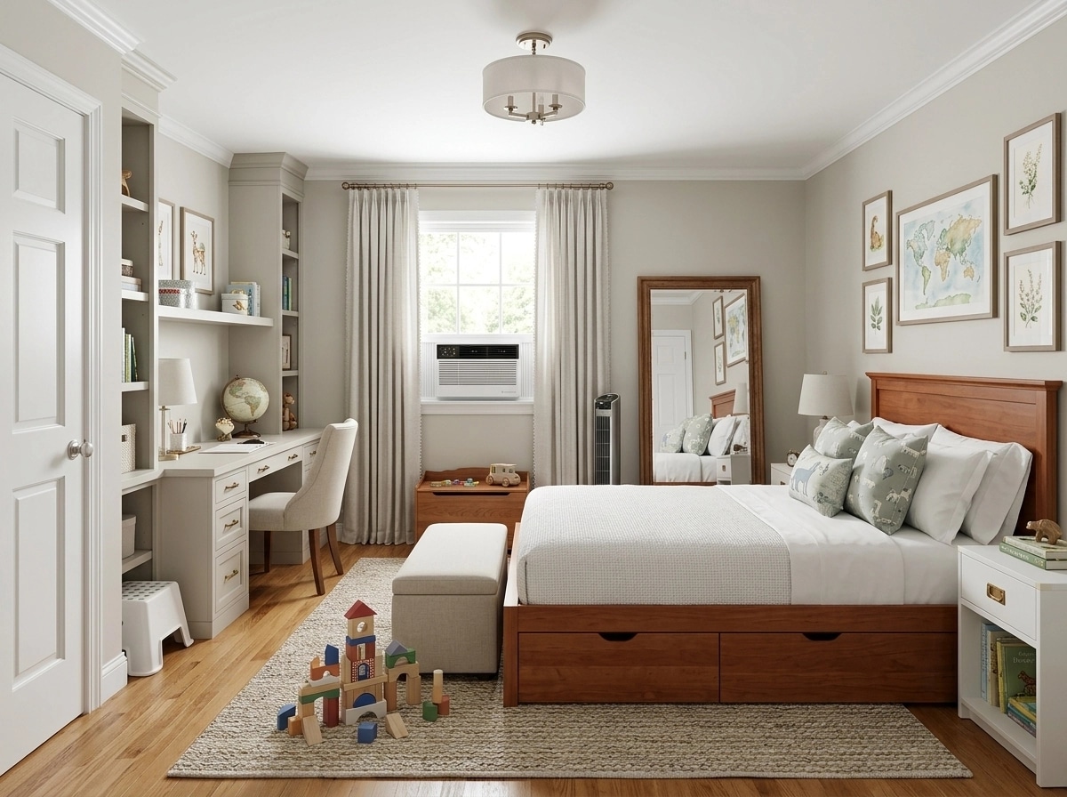 Transitional Kids Room design — interior photo by GenRoom AI