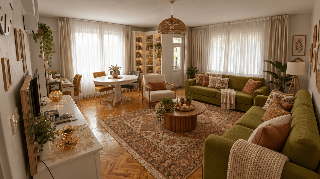 Interior design in Bohemian style — Living Room by GenRoom AI