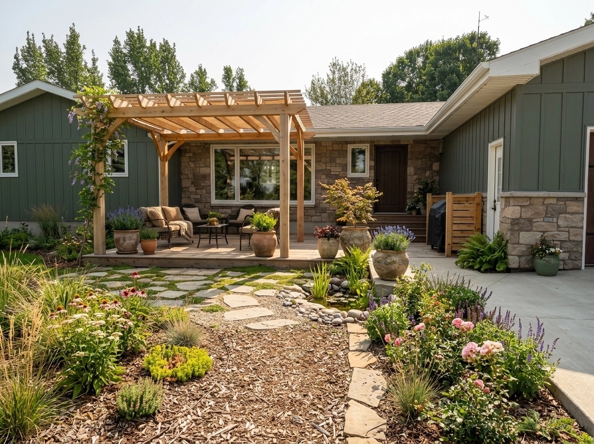 Landscape design in Eco Natural Garden style — Yard by GenRoom AI