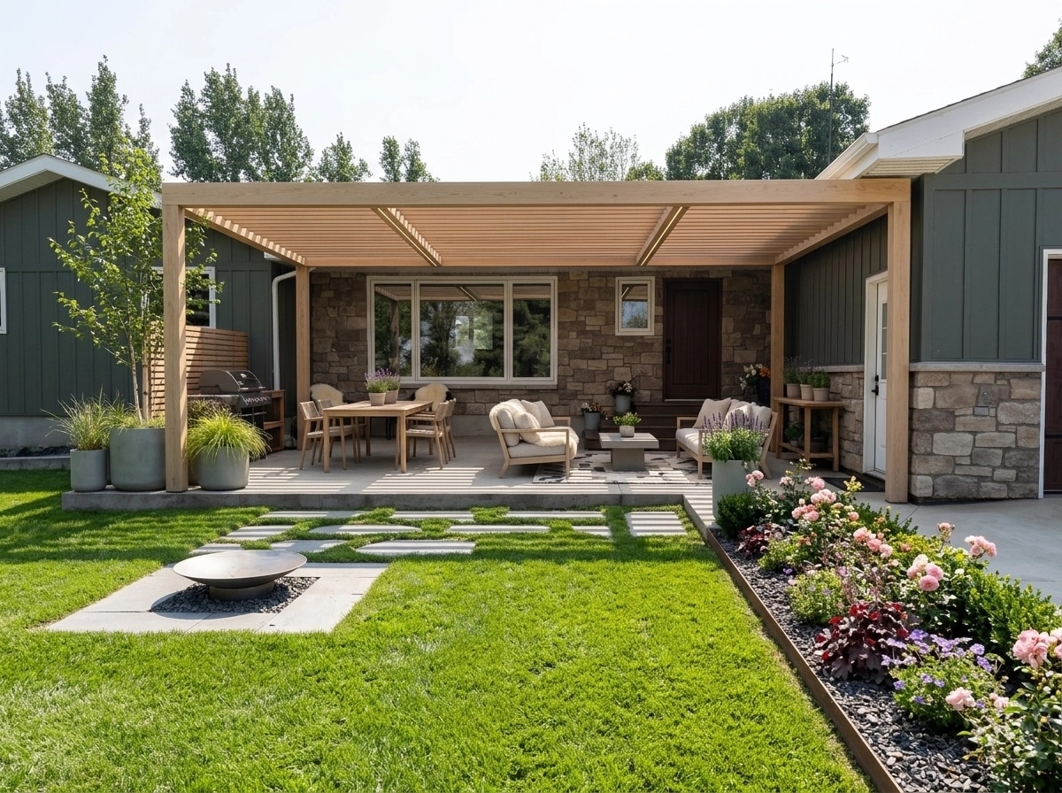 Landscape design in Scandinavian Garden style — Yard by GenRoom AI
