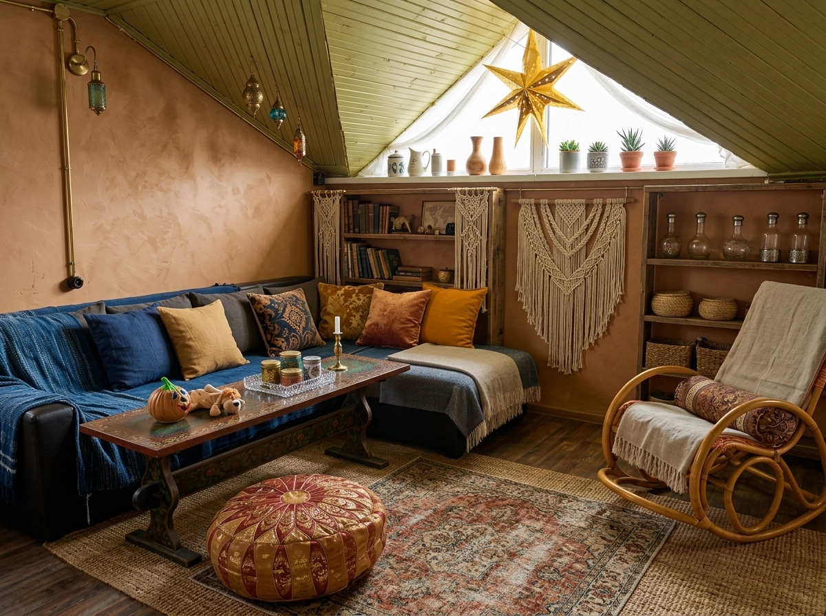 Interior design in Bohemian style — attic by GenRoom AI