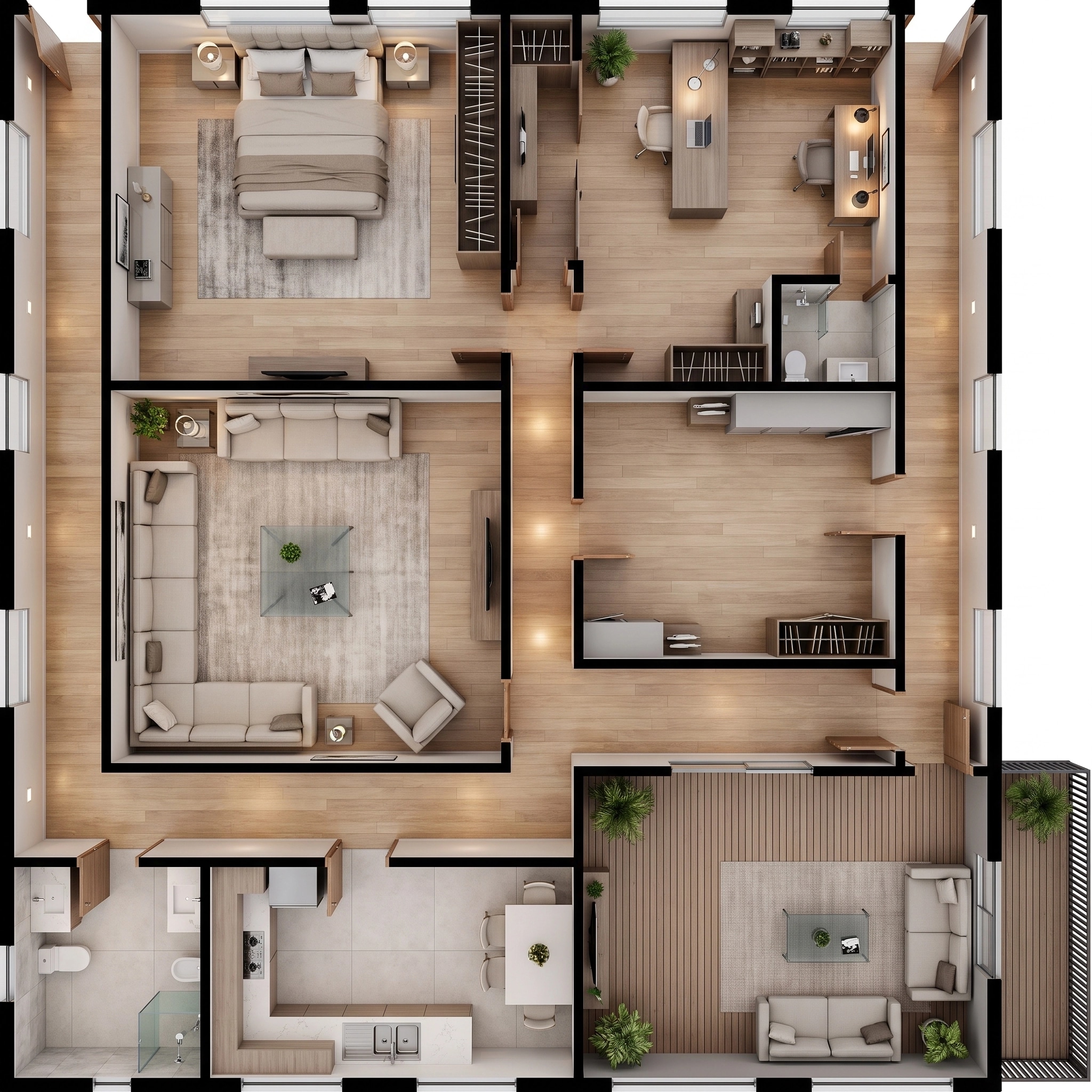 Interior design in Contemporary style — Living Room by GenRoom AI