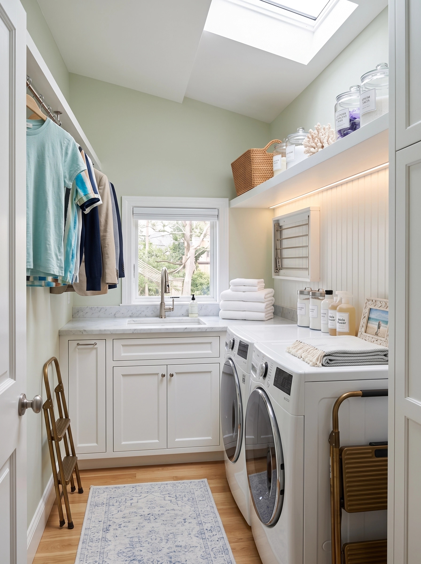Diseño de interiores en estilo Coastal / Hamptons — laundry por GenRoom AI